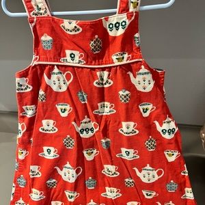 Baby Boden red/pink corduroy sleeveless dress size 3-4y